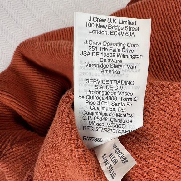 Madewell  Texture  And Thread Cropped Tie Front Top Burnt Orange Womens Size XXS - Picture 7 of 7